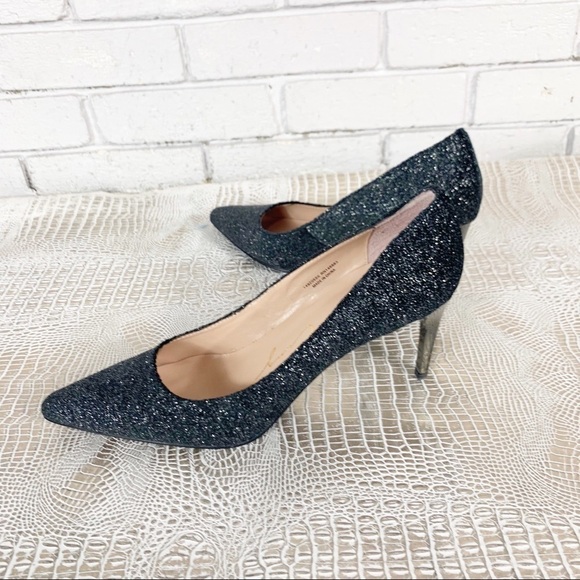Lola Cruz Women’s Gunmetal Black Sparkle Heels - Picture 1 of 8